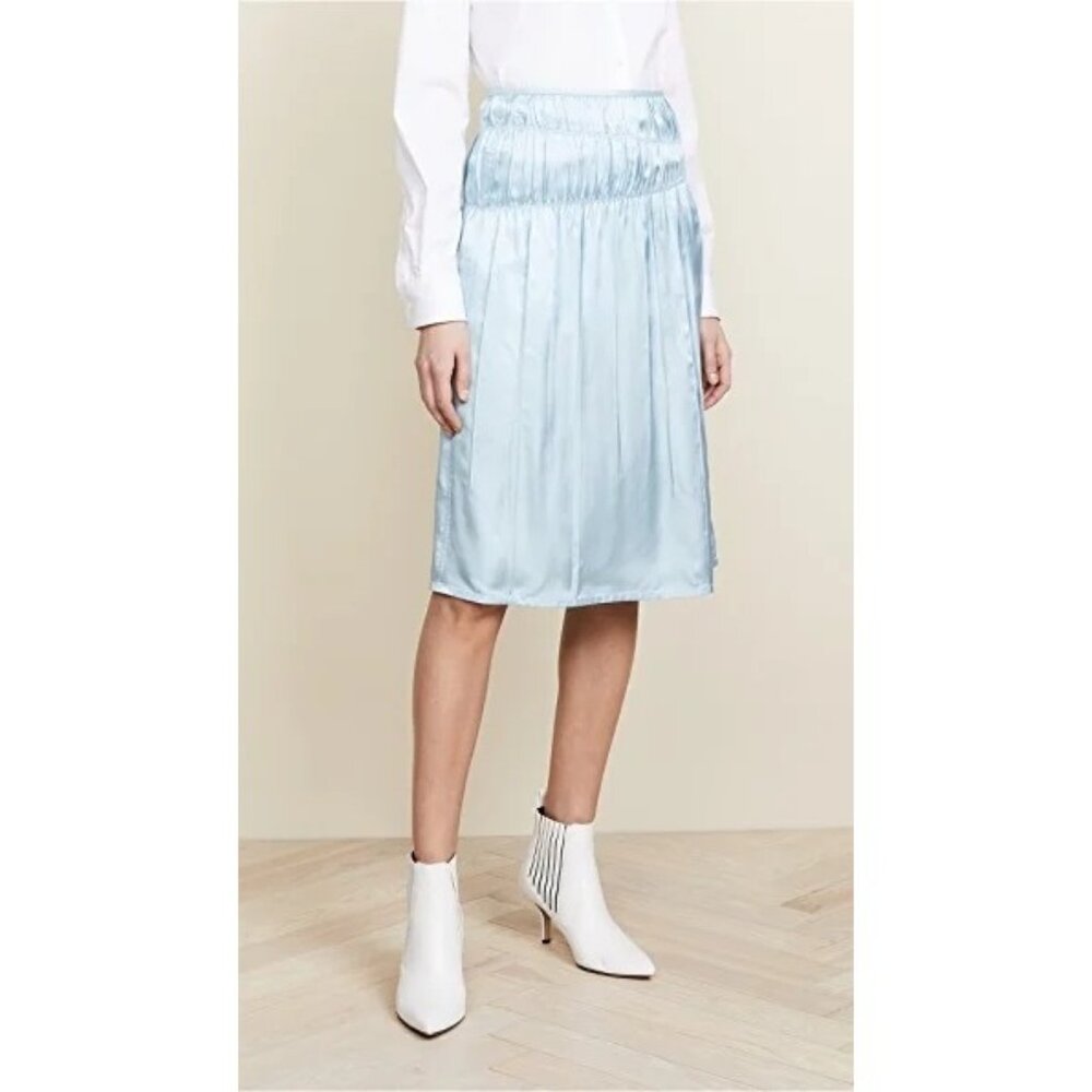 NWT Helmut Lang  Mid Rise Satin Slip Skirt Lark Size 10